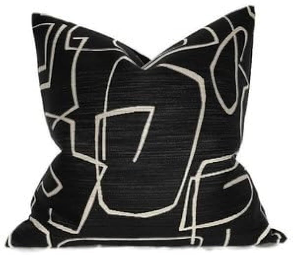 Black Abstract Pillow Cover, Design Decorative Pillowcovers | Amazon (US)