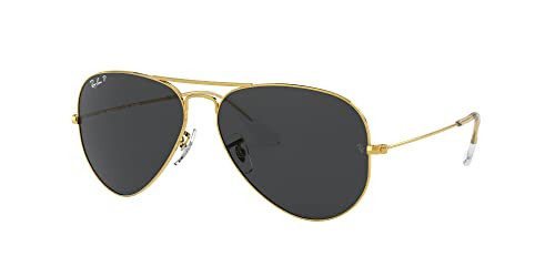 Ray-Ban Unisex RB3025 Classic Polarized Aviator Sunglasses, Legend Gold/Polarized Black, 55 mm | Amazon (US)