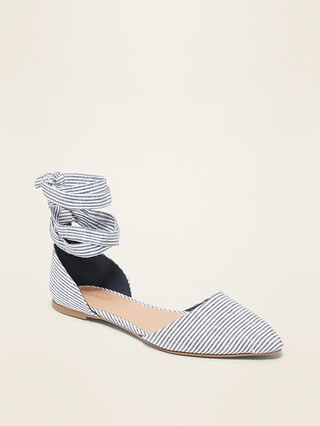 Lace-Up D'Orsay Pointy-Toe Flats for Women | Old Navy (US)