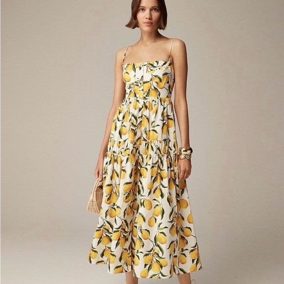 J. Crew A-line midi dress in Limoncello 
100% cotton size 8
Excellent condition | Poshmark