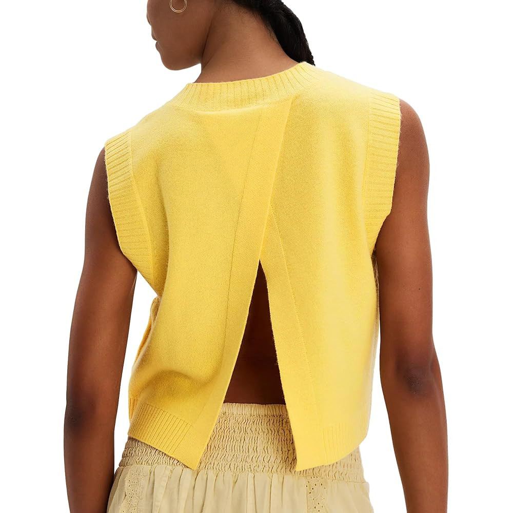 Hixiaohe Sleeveless Sweater Vest for Women Trendy Crewneck Knit Vests Cute Lightweight Pullover T... | Amazon (US)