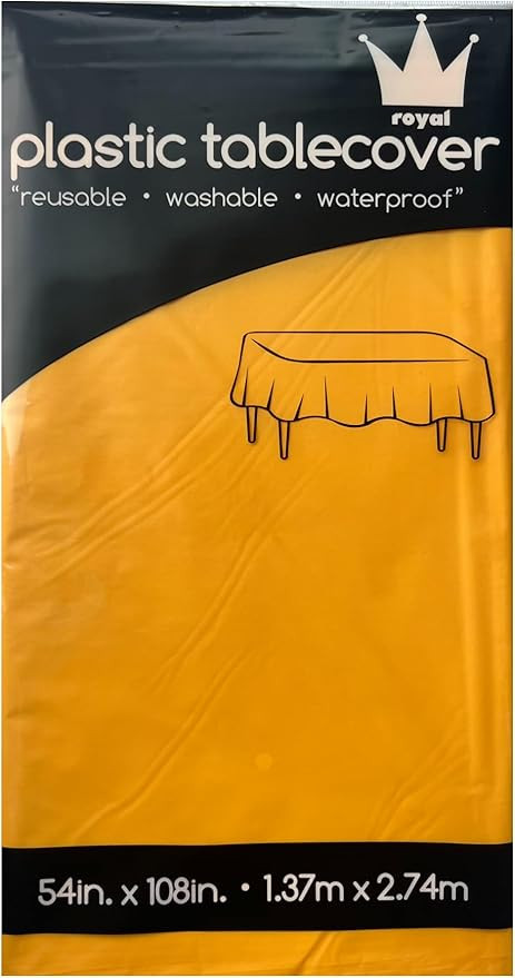 ROYAL7 3 Pack Yellow, Rectangle Disposable Plastic Tablecloth for Picnic, Birthday, BBQ, Party, W... | Amazon (US)