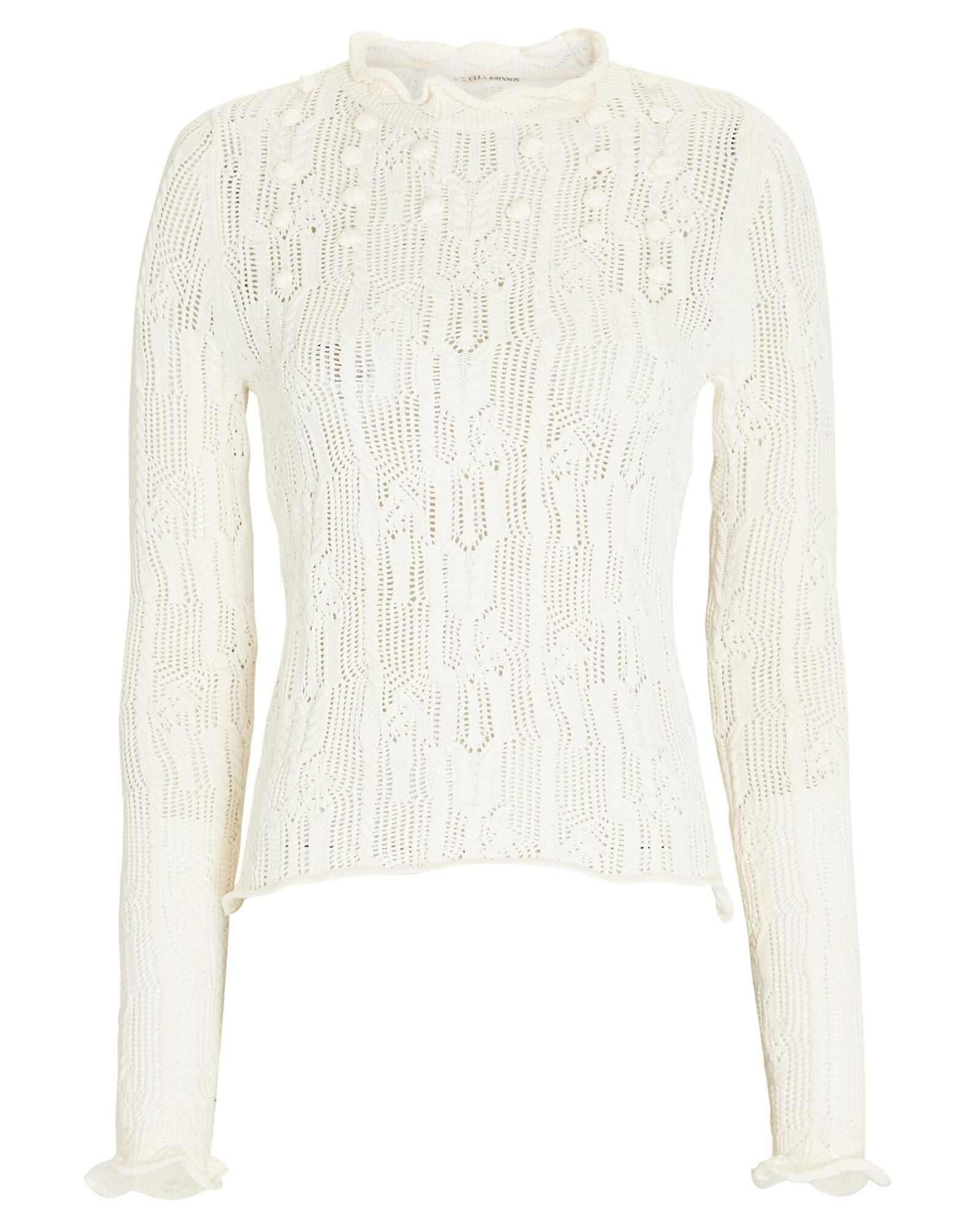 Celeste Pointelle Knit Long Sleeve Top | INTERMIX