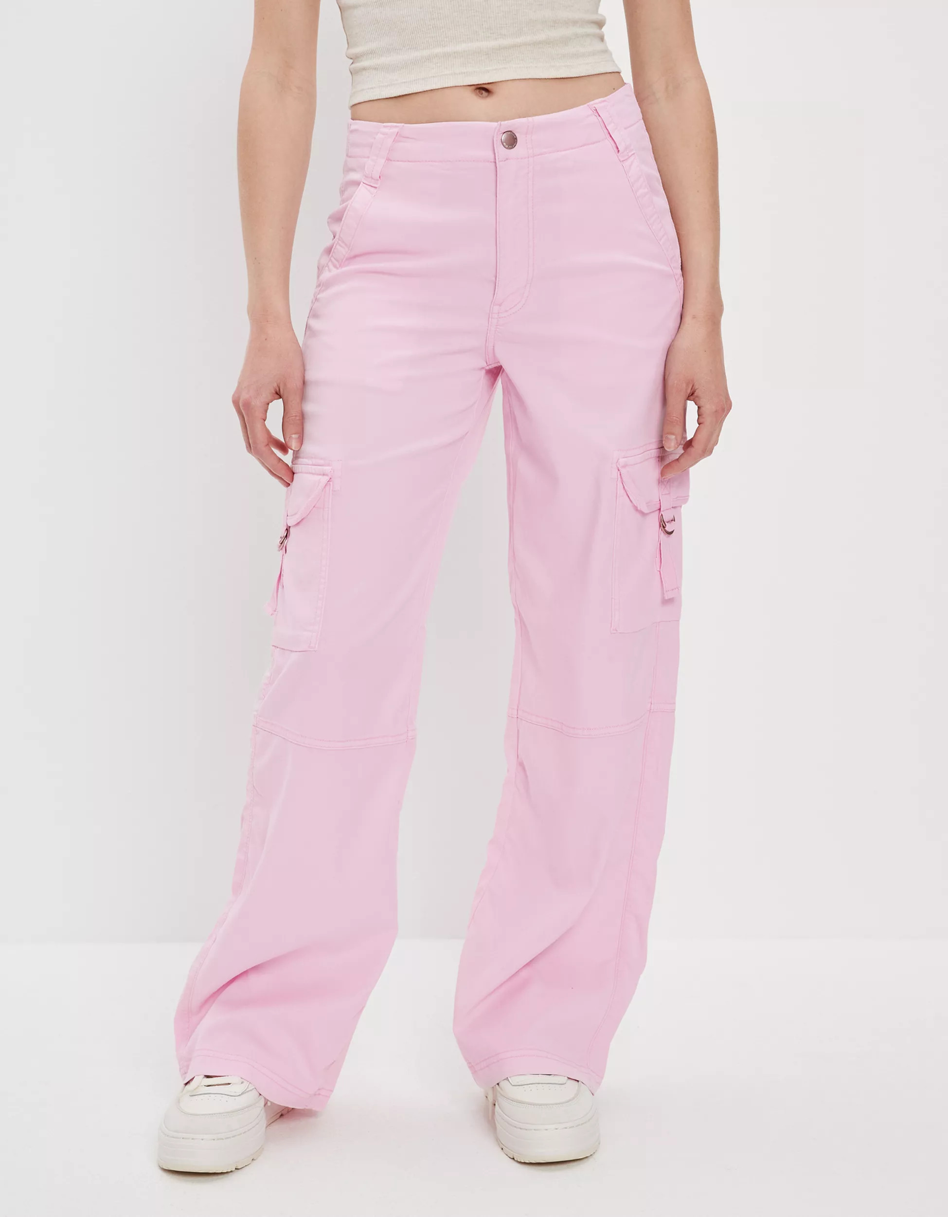 AE Dreamy Drape Stretch Super High-Waisted Cargo Baggy Wide-Leg Pant | American Eagle Outfitters (US & CA)