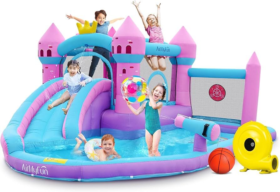 Pink Inflatable Waterslide, Bounce House for Big Kids 3-12 in The Backyard- Water Bouncy House fo... | Amazon (US)