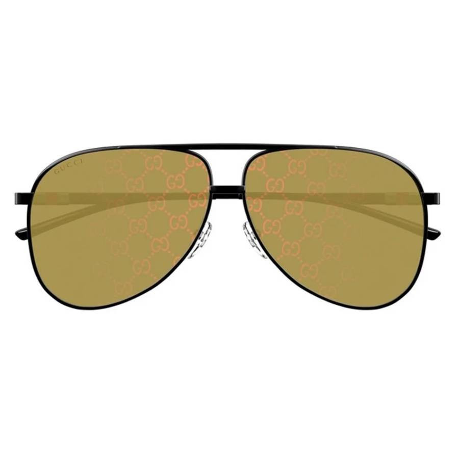 Gucci Yellow Mirror Logo Pilot Mens Sunglasses GG1677S 005 62 | Jomashop.com & JomaDeals.com