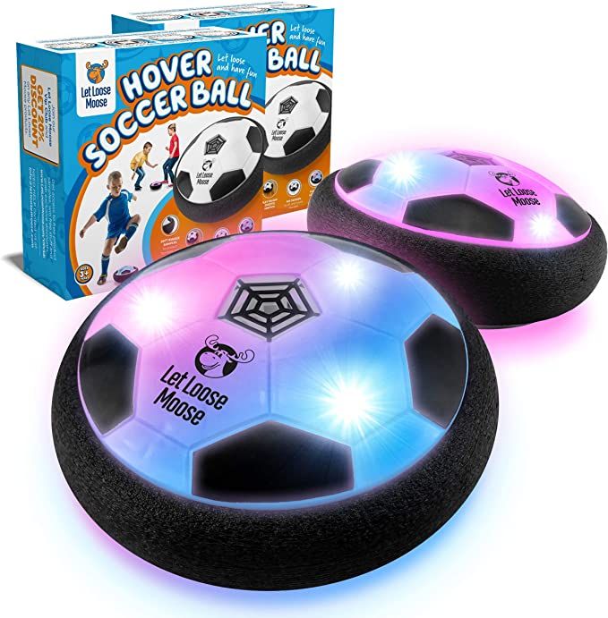 LLMoose Hover Soccer Ball - Set of 2 LED Hover Ball Toys w/ Foam Bumpers - Light Up Indoor Soccer... | Amazon (US)