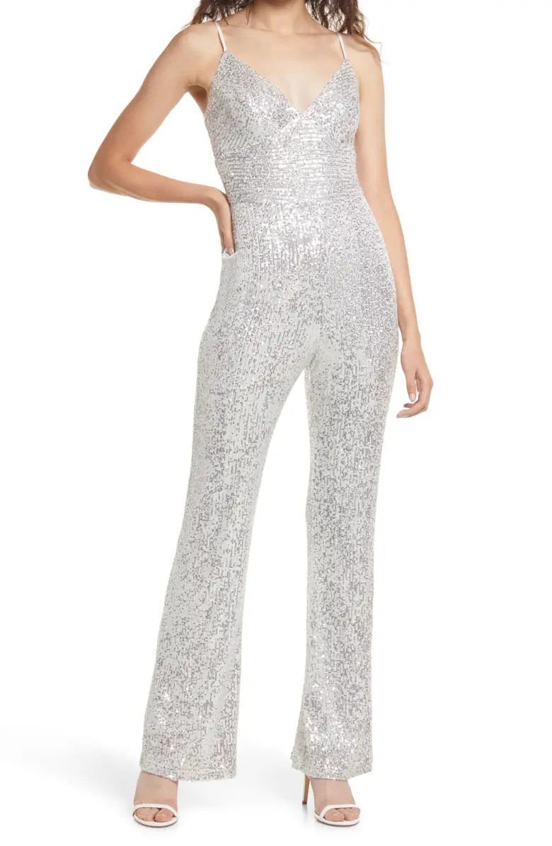Lulus Solis Sequin Sleeveless Jumpsuit | Nordstrom | Nordstrom