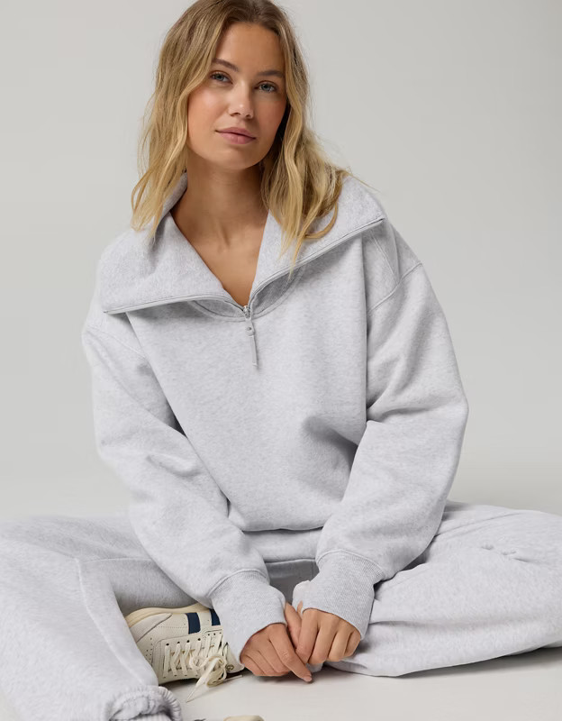 OFFLINE By Aerie Cloud Fleece Quarter Zip Sweatshirt | Aerie