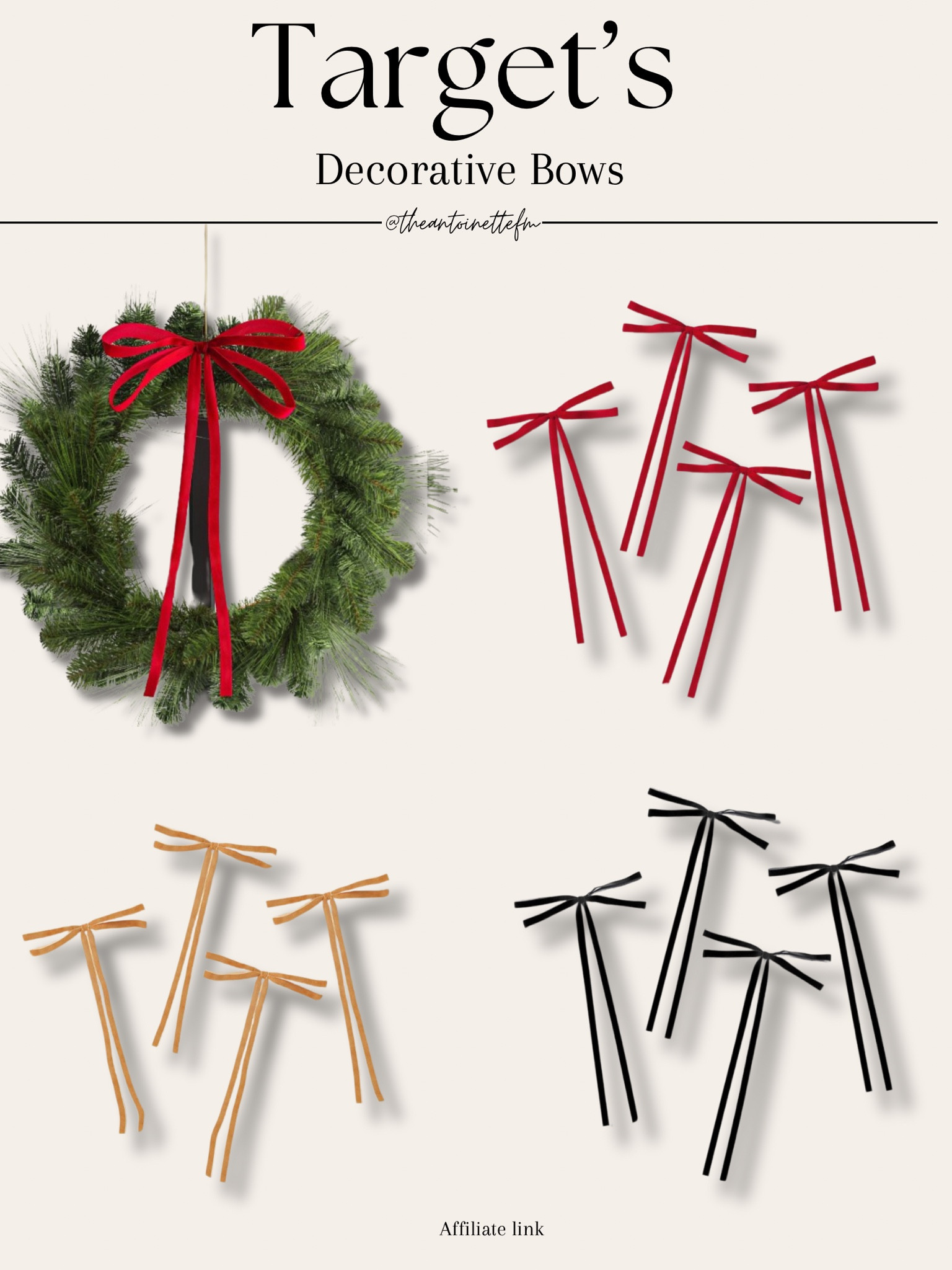 The cutest $5 bows at Target 😍

#LTKSeasonal #LTKFindsUnder50 #LTKHome