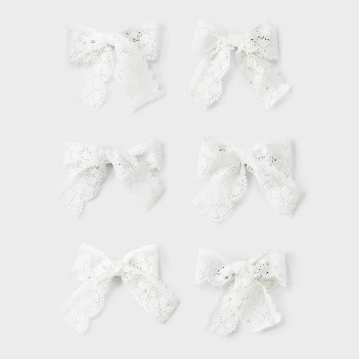 Lace Bow Hair Clip Set 6pc - Wild Fable™ White | Target
