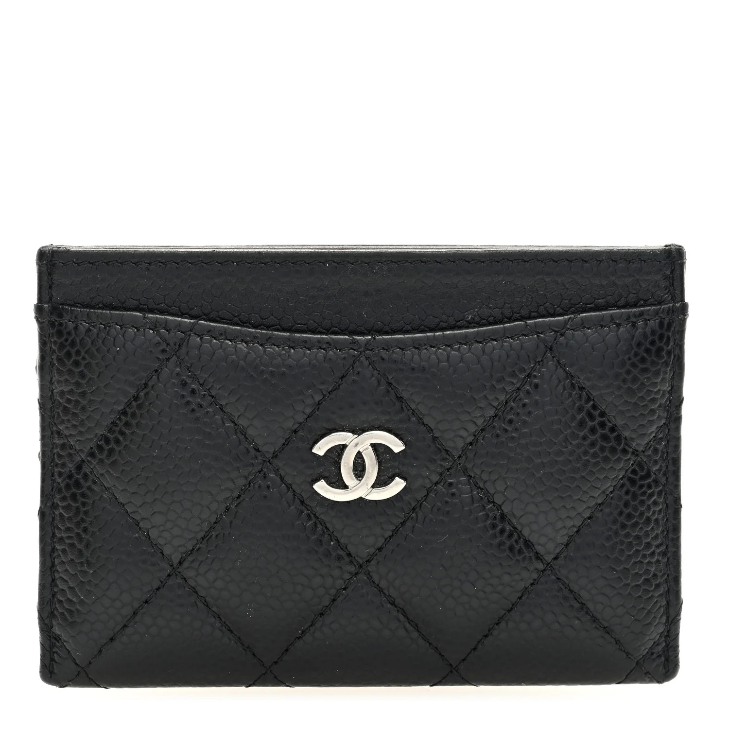 Caviar Quilted Card Holder Black | FASHIONPHILE (US)