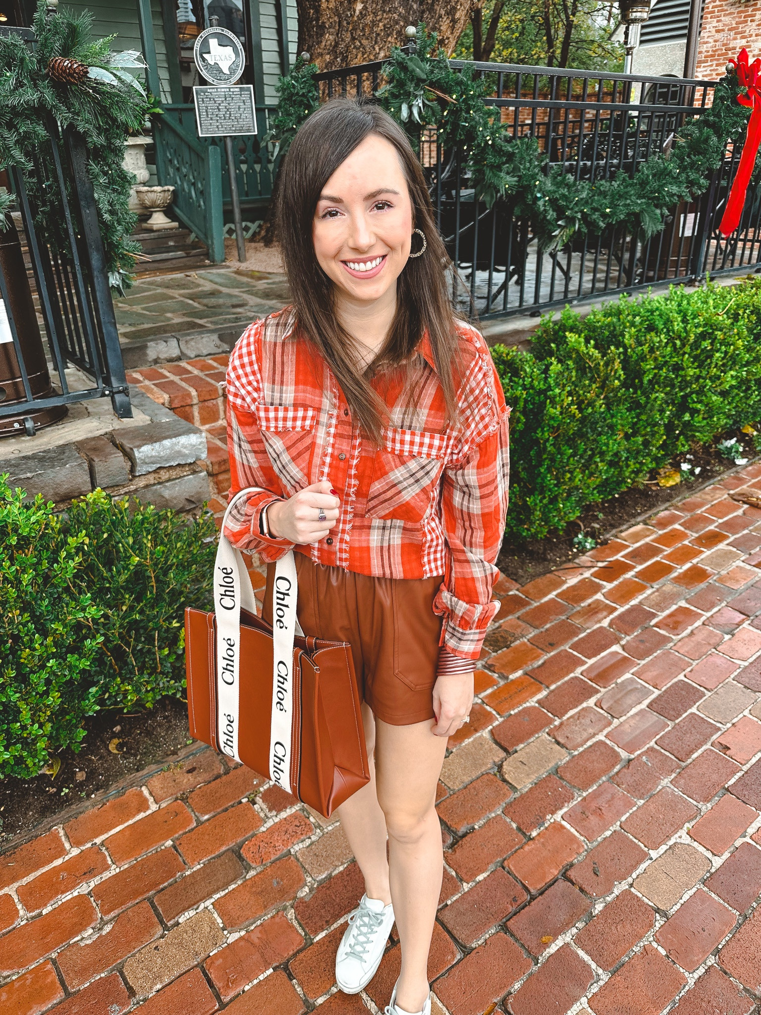 Plaid top and the best faux leather shorts! I size up to a small in them!



#LTKSeasonal #LTKHoliday #LTKCyberweek