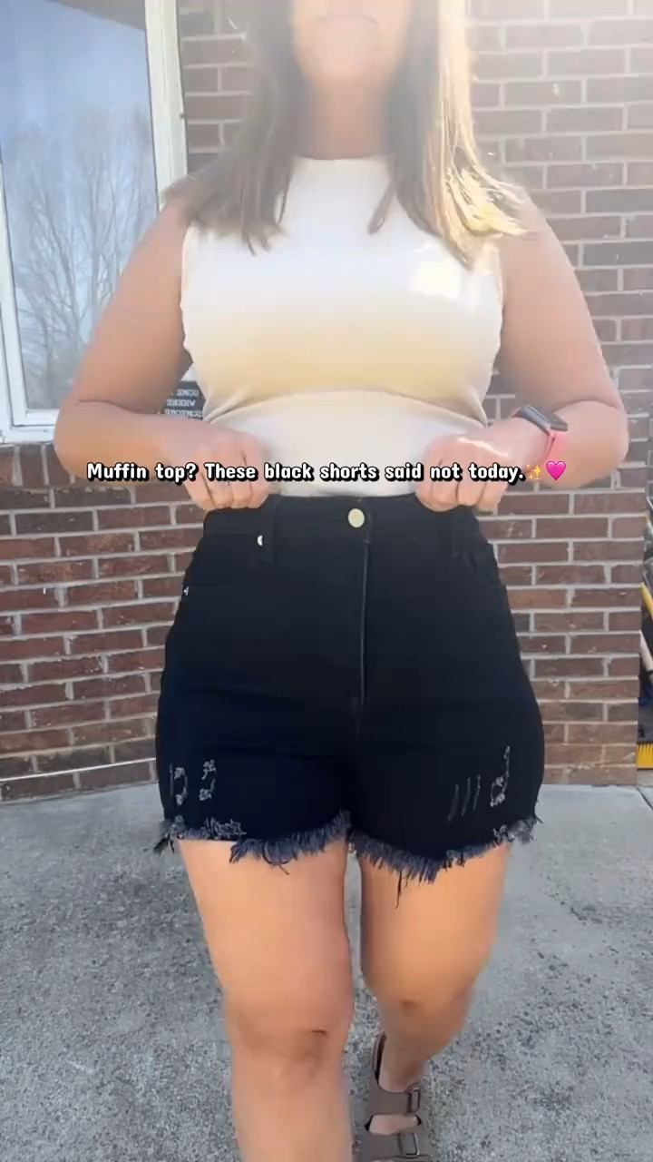 Muffin top? Not in these. 🖤 These black wash high rise distressed Risen shorts have the best stretch and a flattering tummy control high rise fit that smooths your midsection without sacrificing comfort. The perfect black denim shorts for summer. Use code JESSIEHEATHERLY for 20% off at Willow Boutique.
#tummycontrol

#LTKmomlife #LTKMidsize #LTKU