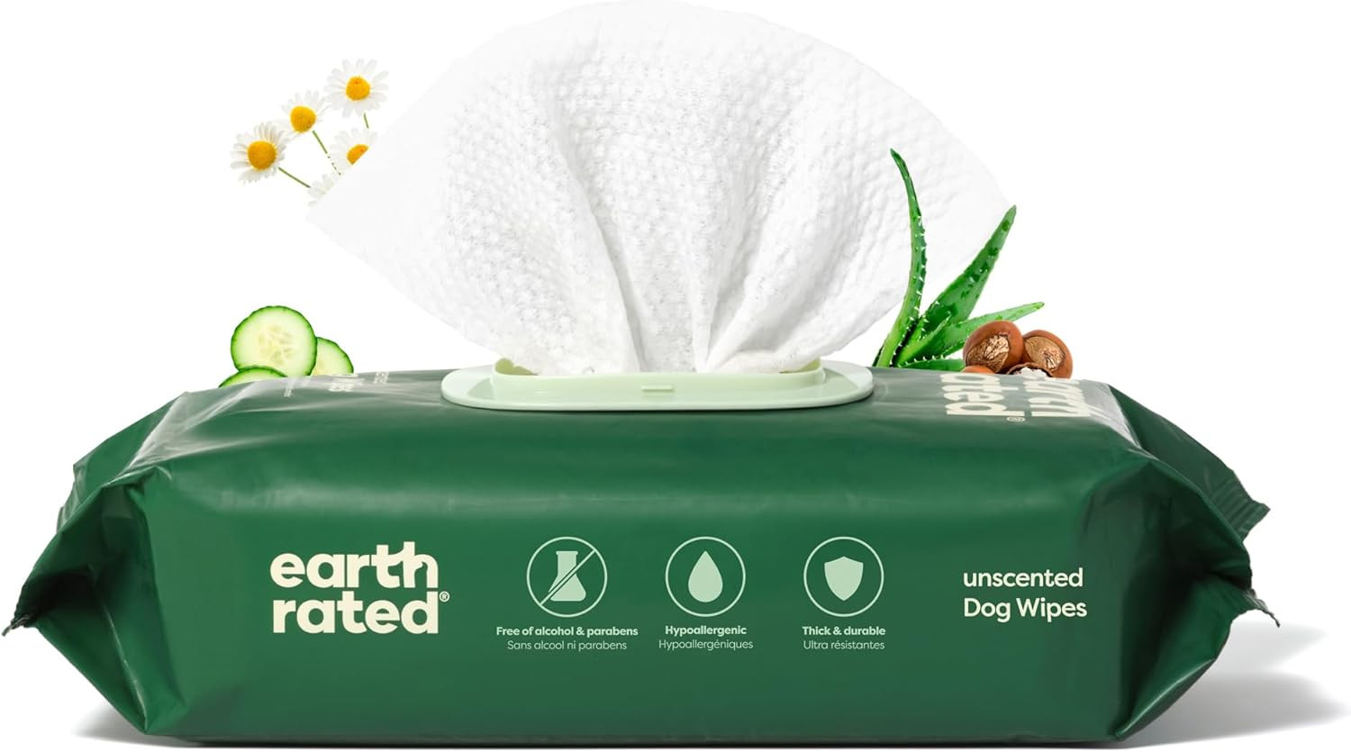 Earth Rated Pet Wipes for Dogs and Cats, Hypoallergenic, 3-in-1 Cleaning, Deodorizing and Hydrati... | Amazon (US)