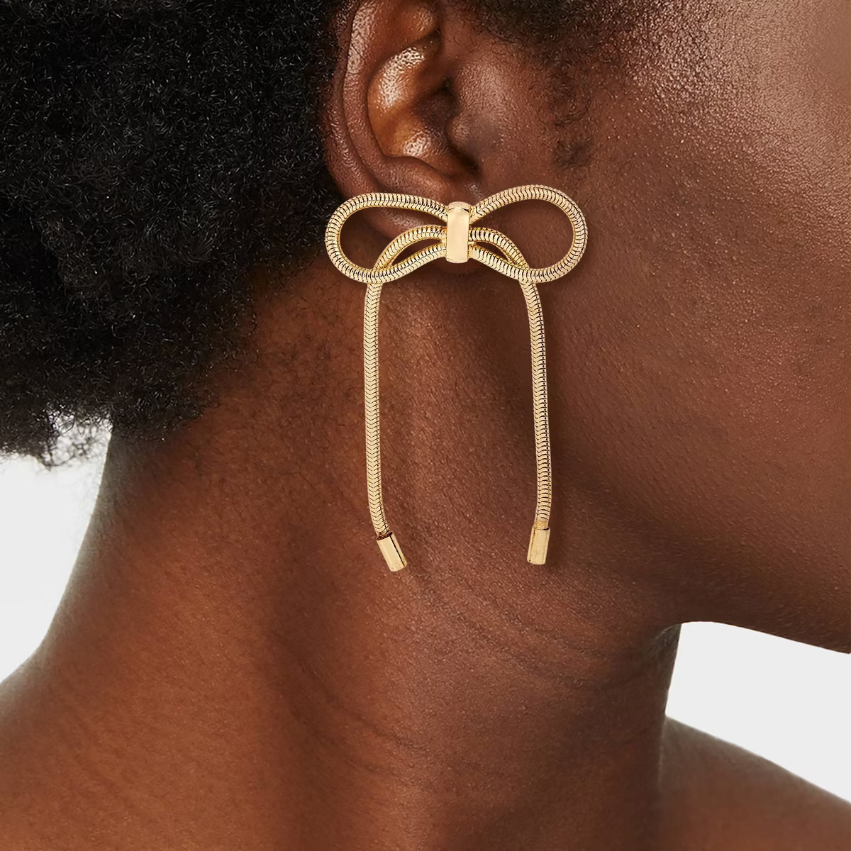 Metal Bow Drop Earrings - A New Day™ Gold | Target