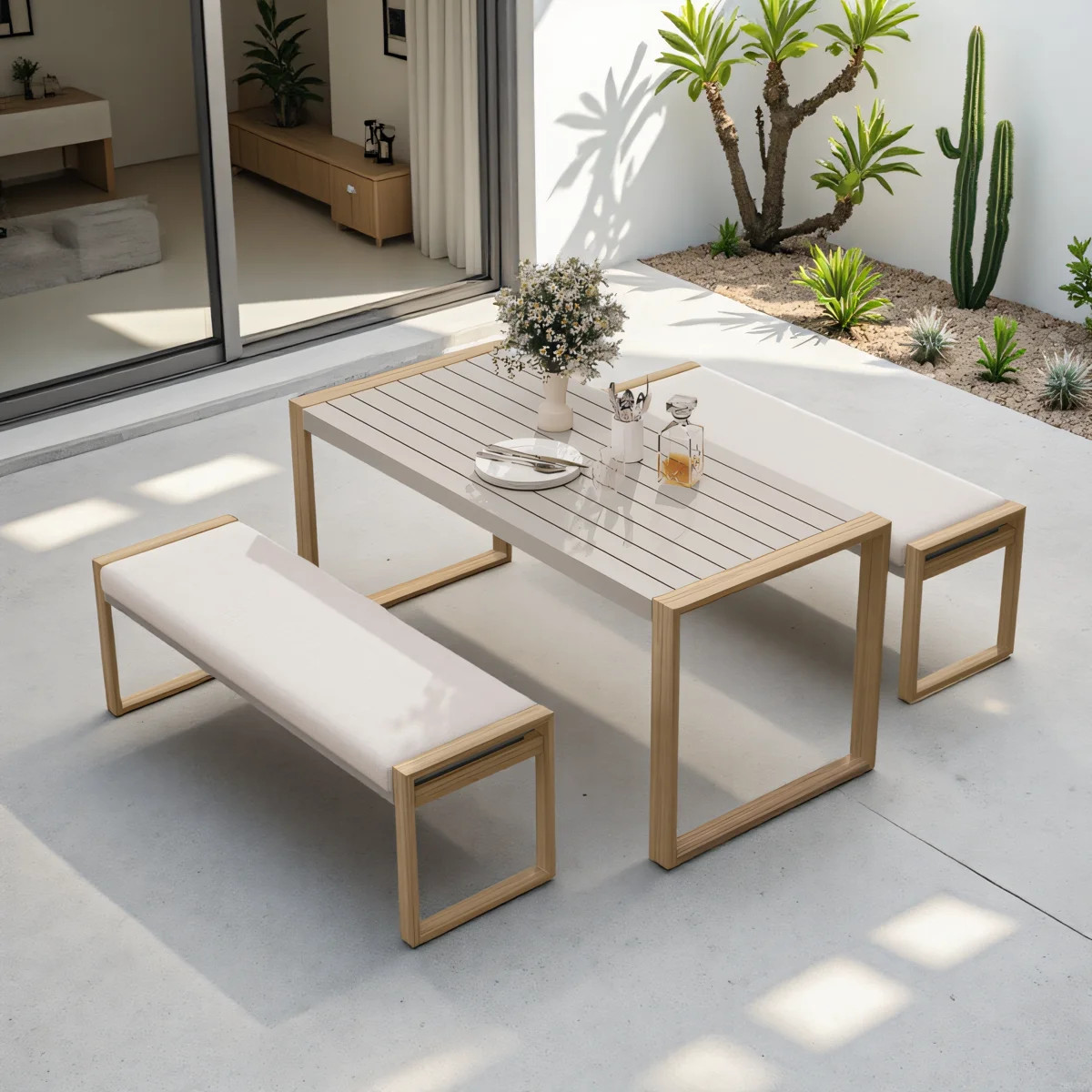 Arunas 4-Person Steel Outdoor Patio Dining Set | Wayfair North America
