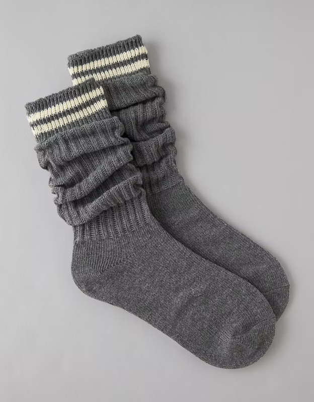 AE Varsity Stripe Slouchy Socks | American Eagle Outfitters (US & CA)