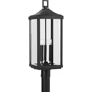 Progress Lighting Gibbes Street Collection 9-1/2 in. 3-Light Textured Black Clear Beveled Glass N... | The Home Depot