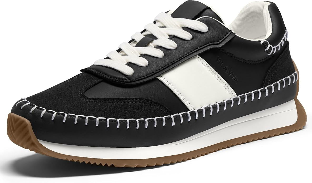 Vilanva Women's Fashion Sneakers Casual Tennis Shoes with Non-Slip Retro Gum Sole Ladies Walking ... | Amazon (US)