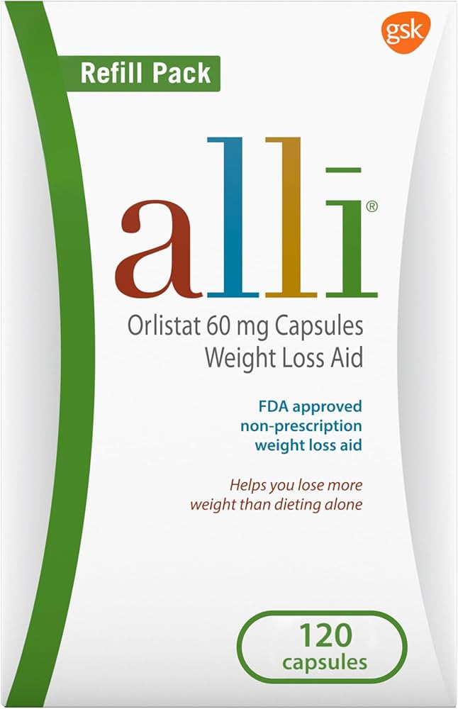 alli Weight Loss Diet Pills, Orlistat 60 mg Capsules, Non Prescription Weight Loss Aid, 120 Count... | Amazon (US)