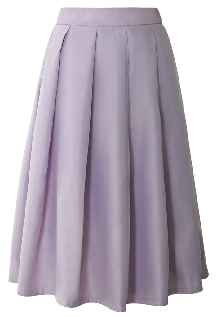 Tender Love Pleated A-line Full Skirt in Purple | Chicwish