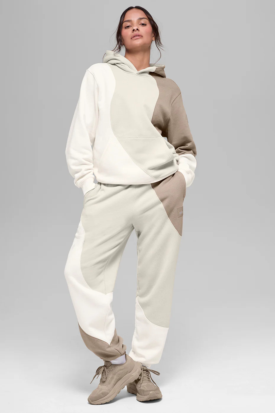 ALO | Make Waves Hoodie in Ivory/Bone/Gravel Beige, Size: L WOMEN/M MEN | Alo Yoga