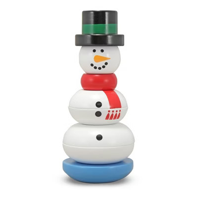 Melissa & Doug Snowman Stacker Wooden Toddler Toy (8pc) | Target