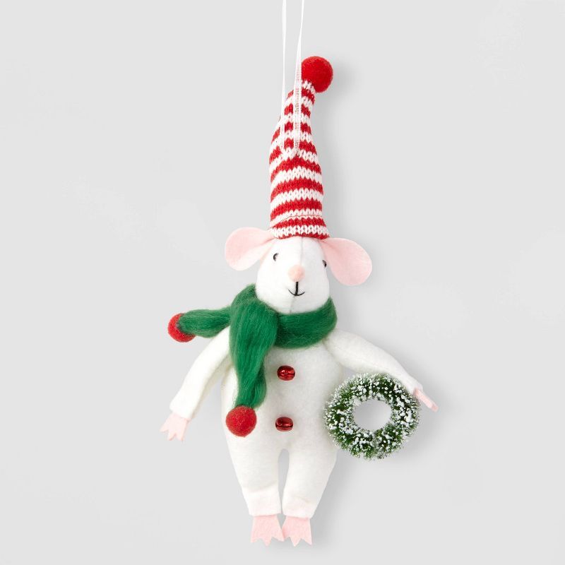 Felt Mouse with Wreath Christmas Tree Ornament - Wondershop™ | Target