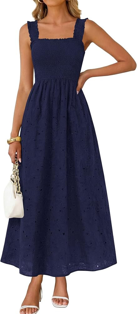 KIRUNDO Summer Lace Dress Vacation Outfits for Women 2026 Wedding Guest Dresses Maxi Beach Boho S... | Amazon (US)