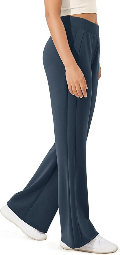 ODODOS Women's Modal Soft Mini Flared Pants with Pockets High Waist Pull-On Casual Lounge Pants-2... | Amazon (US)