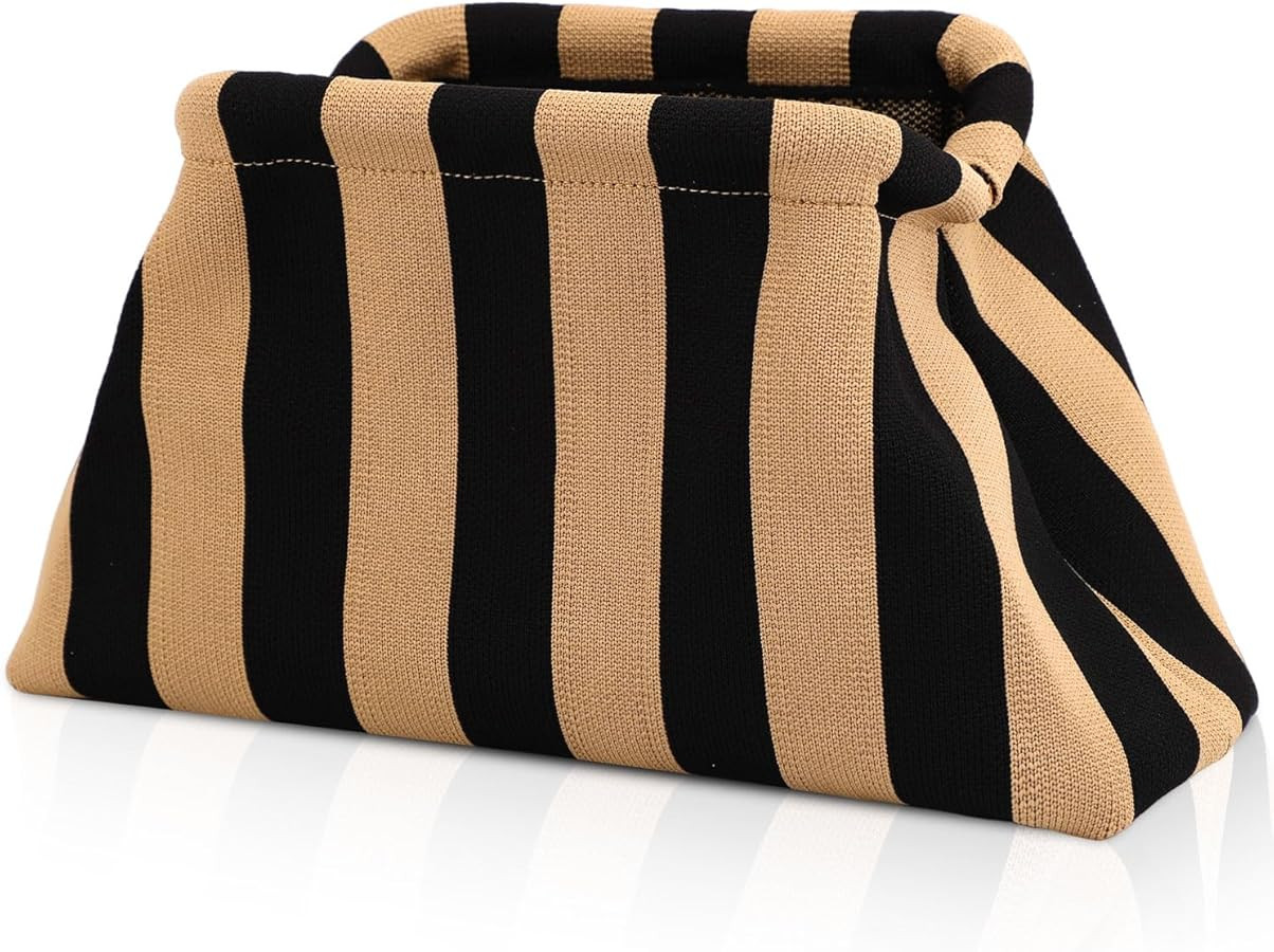 Dumpling Clutch, Premium Nylon And Polyester Colorful Crochet Purse Bag Pleated Woven Handbag for... | Amazon (CA)