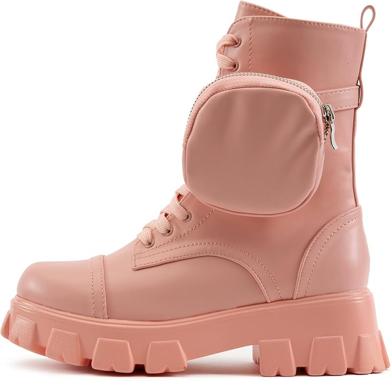 Cape Robbin Monalisa Combat Boots for Women, Platform Boots with Chunky Block Heels, Womens High Top | Amazon (CA)