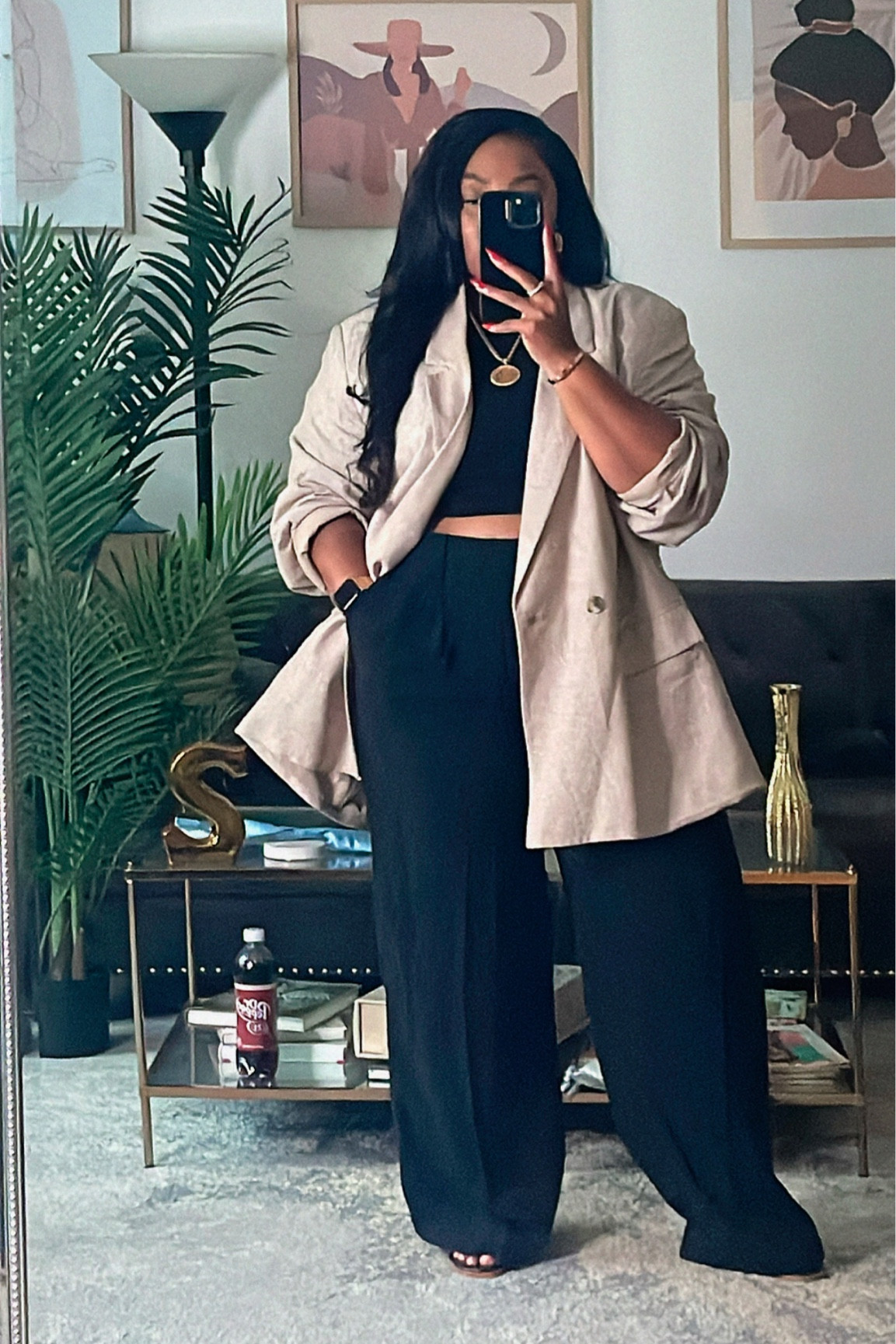 Blazer is from old navy but sold out in solid beige 