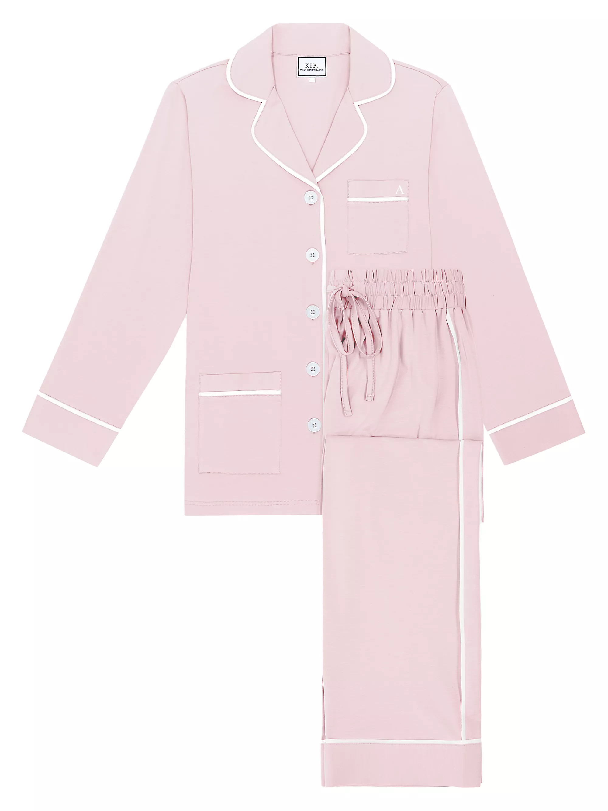 Monogrammed Luxe Stretch Cotton 2-Piece Pajama Set | Saks Fifth Avenue