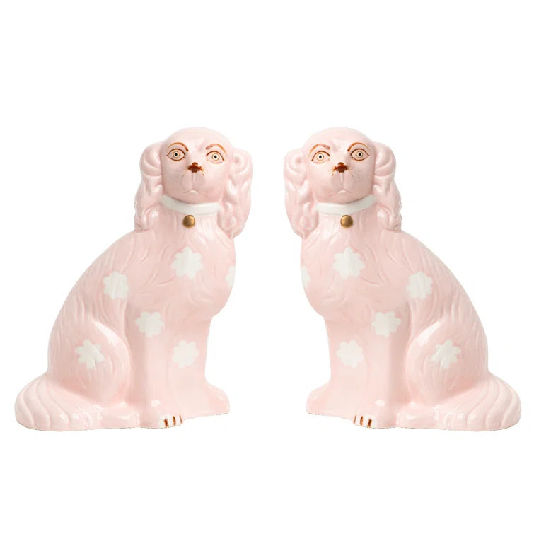 PALE PINK STAFFORDSHIRE DOGS MEDIUM | Wayfair North America
