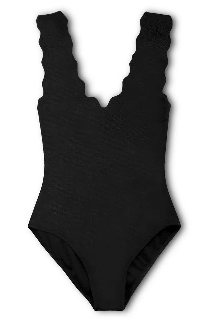 Black Crystal One-piece Swimsuit | Cupshe
