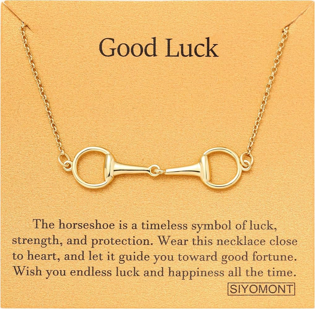 Horse Necklace 14K Gold Plated Snaffle Bit Snaffle Bit Pendant Necklace Jewelry Gift for Women | Amazon (US)