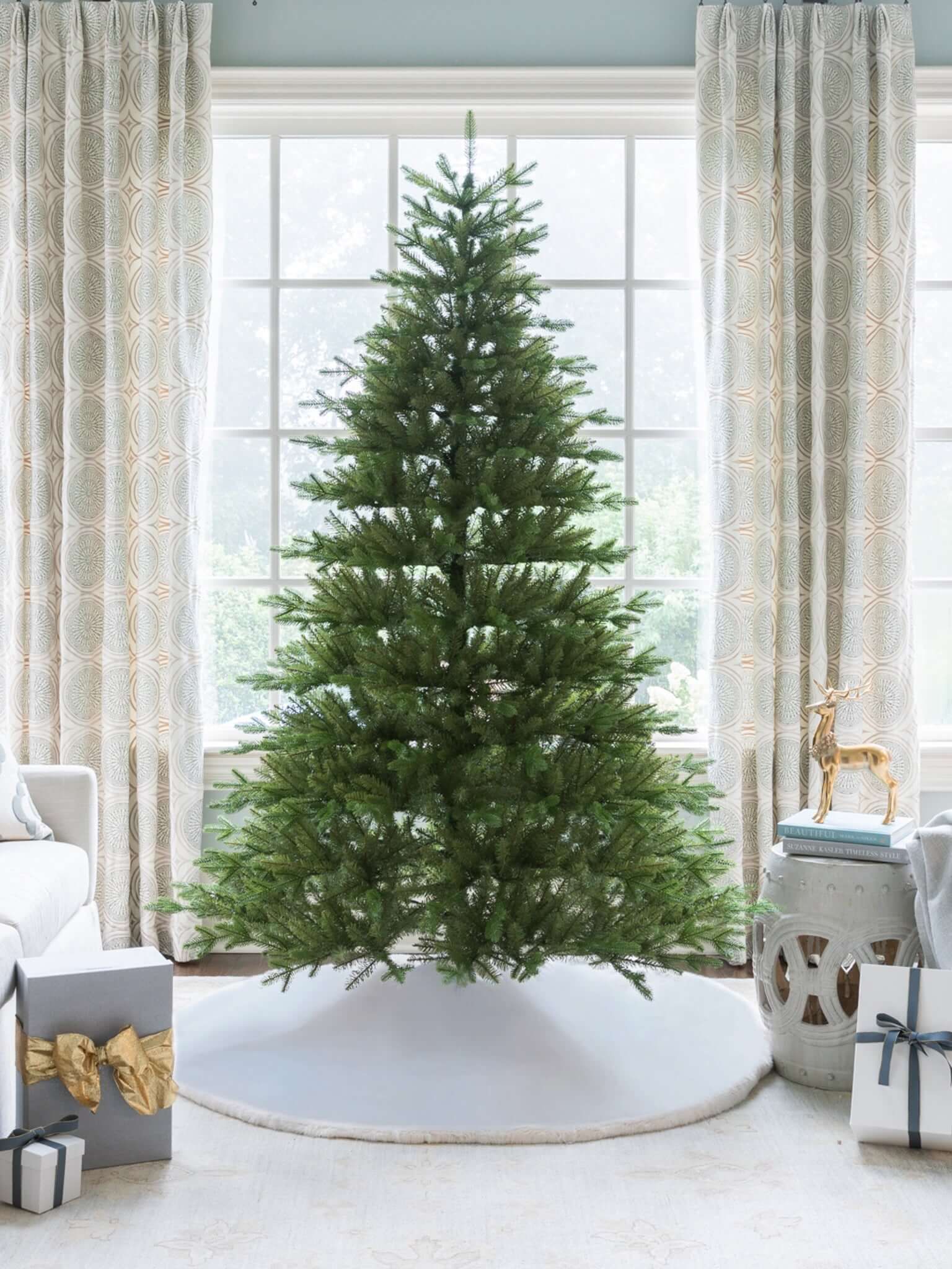 8' Alpine Fir Tree 900 Warm White Led Lights | King of Christmas