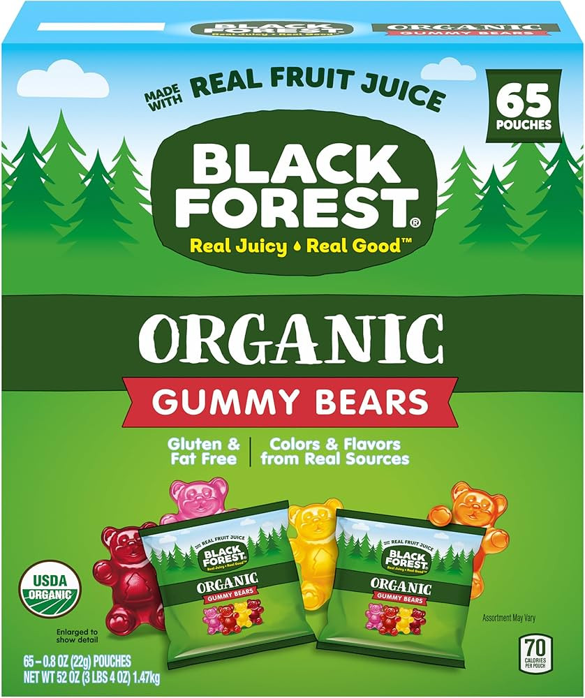 Black Forest Organic Gummy Bears Candy, 0.8 Ounce Pouches (65 Count) | Amazon (US)