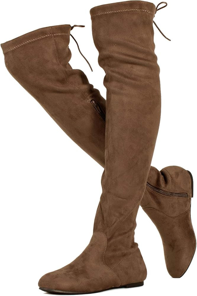 RF ROOM OF FASHION TRENDHI Women Fashion Comfy Vegan Suede Side Zipper Over The Knee Boots (Mediu... | Amazon (US)