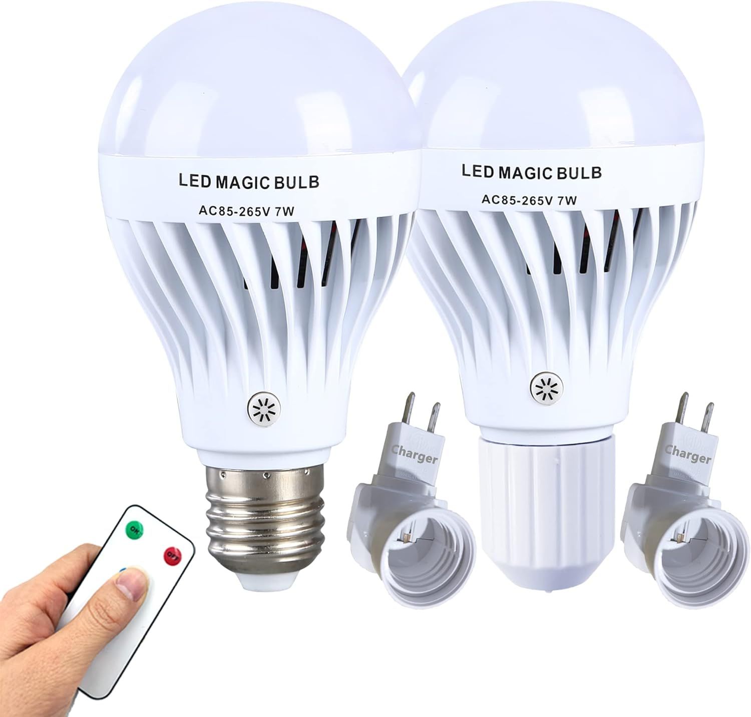 7W Rechargeable Light Bulb with Remote 2-PACK,Emergency Light Bulbs For Power Outage,Battery Back... | Amazon (US)