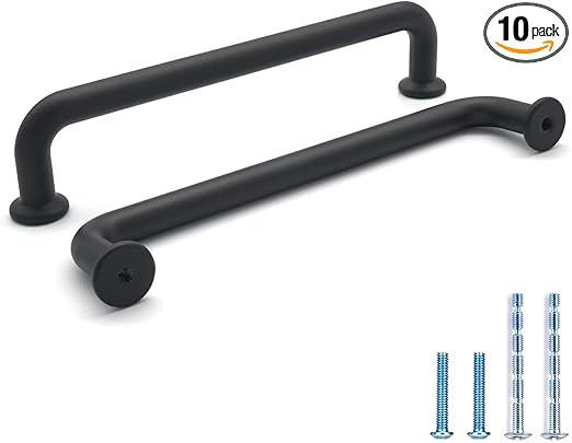 Bestory 10 Pack Hole Center 5128mm Matte Black Kitchen Cabinet Pulls.Zinc Alloy Solid Round Cabin... | Amazon (US)
