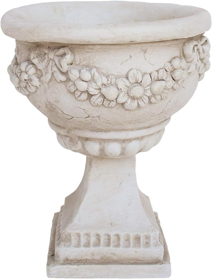 Great Deal Furniture Nina Chalice Garden Urn Planter, Roman, Botanical, Antique White Lightweight... | Amazon (US)