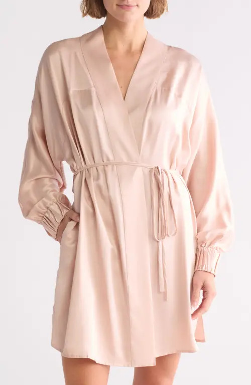 Lunya Washable Silk Robe in Delicate Pink at Nordstrom, Size Large | Nordstrom