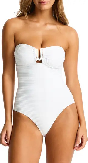 U-Bar Bandeau One-Piece Swimsuit | Nordstrom