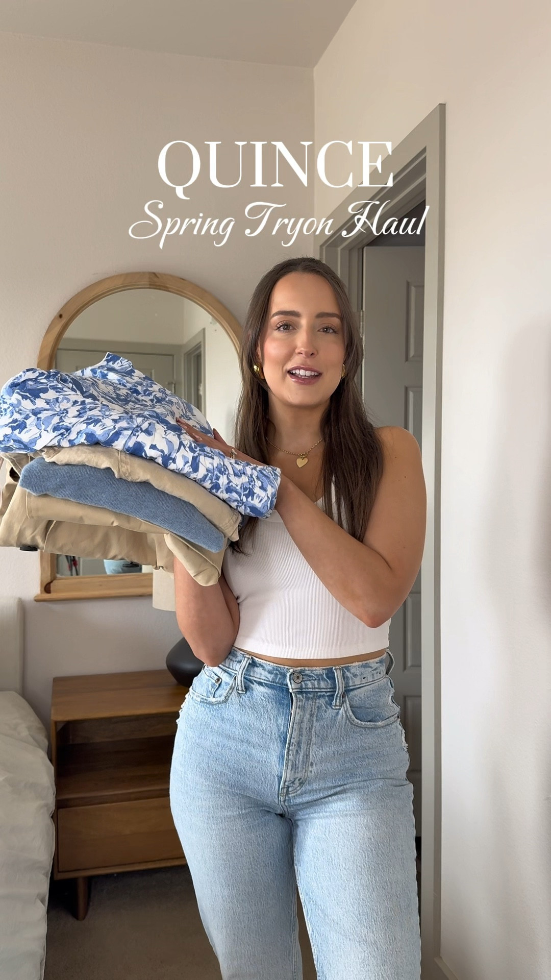 Trying on some new pieces for spring from Quince 🌸 Head to my IG or my TikTok for a discount code on your first order!  #spring #ootd #Linen #summerdress #affordablefashion 

#LTKWatchNow #LTKStyleTip #LTKFindsUnder100