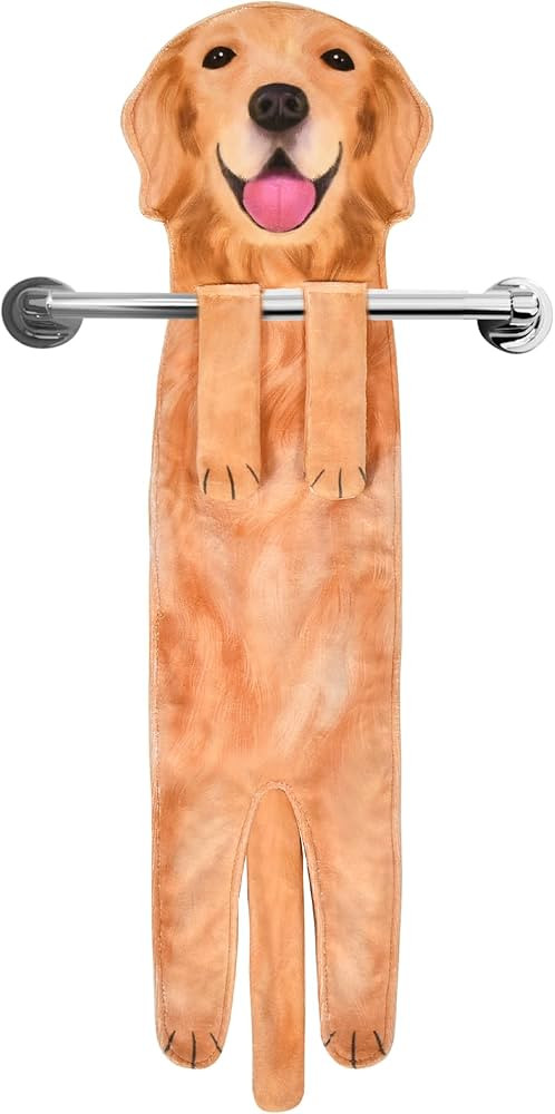 AGRIMONY Golden Retriever Dog Funny Hand Towels for Kitchen Bathroom - Dog Mom Gifts for Women Do... | Amazon (US)