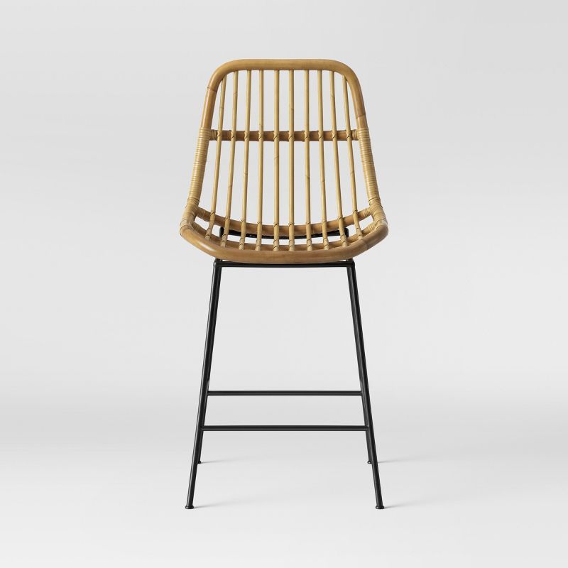 Linnet Rattan with Metal Legs Counter Height Barstool - Opalhouse™ | Target