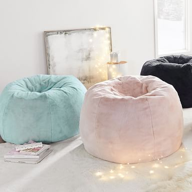Faux-Fur Blush Bean Bag Chair | Pottery Barn Teen | Pottery Barn Teen